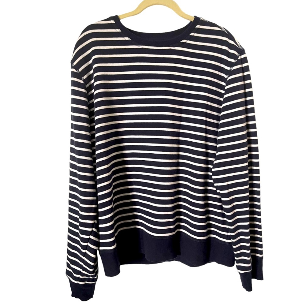 Crewneck Blue and White Striped Sweatshirt from Amazon Essentials. NWOT‎